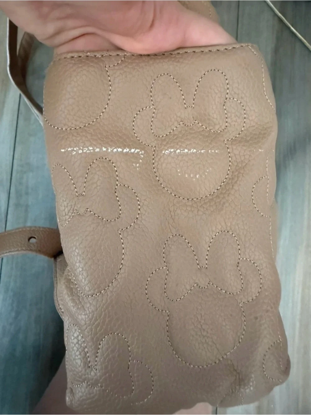 Freshly Picked Embossed Minnie Baby Backpack - Beige